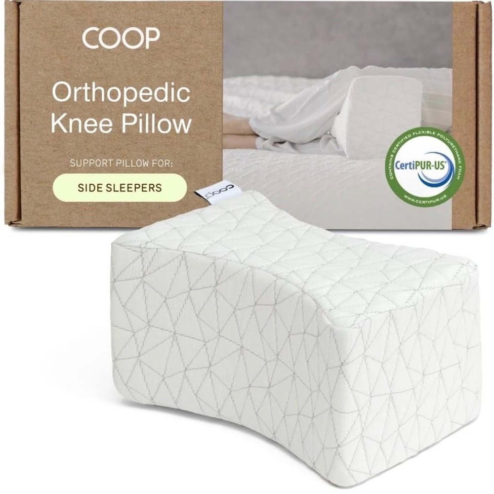 Coop Home Goods Knee Support Pillow White Adjustable Side Sleepers CertiPUR-US